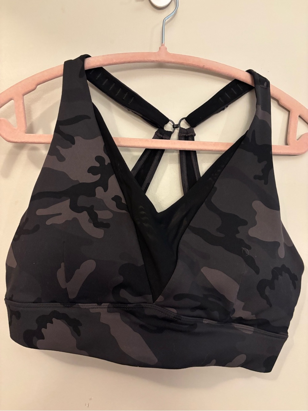 ZYIA Black Camo Strappy Sports Bra